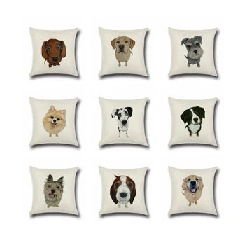 

Creative cute bighead dog pillow cover Printing Throw Pillow Case Cushion Cover Sofa Home Decoration Pillowcase 45x45cm