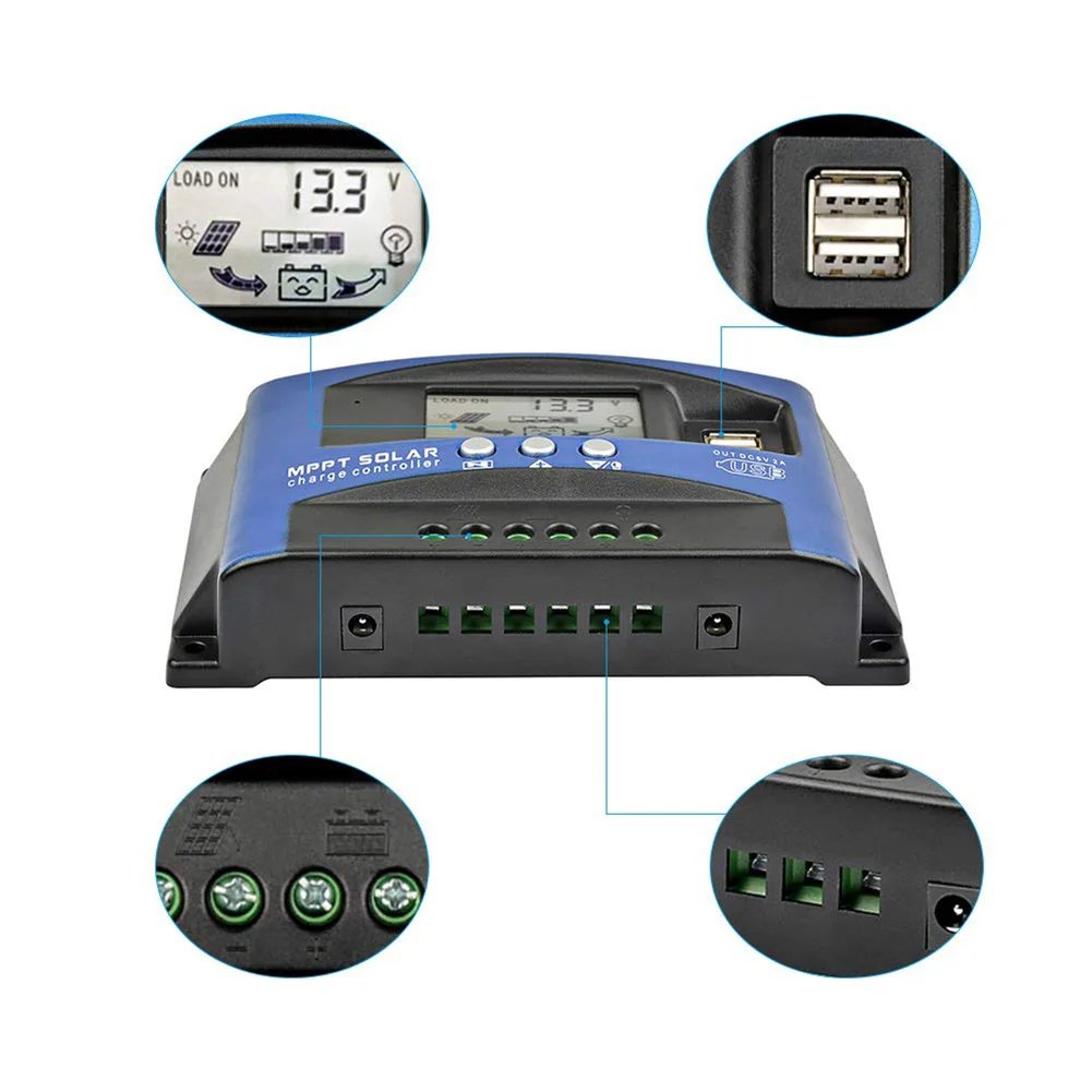 

Hot 30A MPPT Solar Charge Controller with LCD Display Multiple Load Control Modes FQ-ing