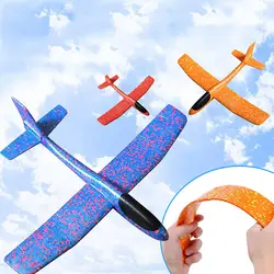 Большой хорошее качество ручной запуск бросали планер самолета инерционная пена EPP игрушка самолет дети модель увлекательные игры для
