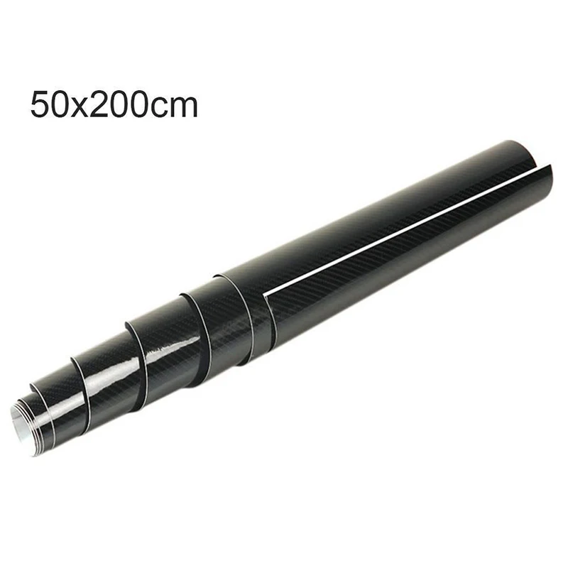 

Vinyl Film 50*200cm Sticker Decor Gloss Black Carbon Fiber Decorative Decal 5D Sale Latest Universal Practical