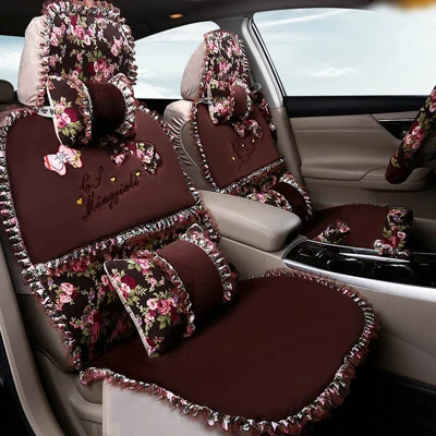 Car Interior Winter Warm Plush Leopard Print Car Seat Cushion