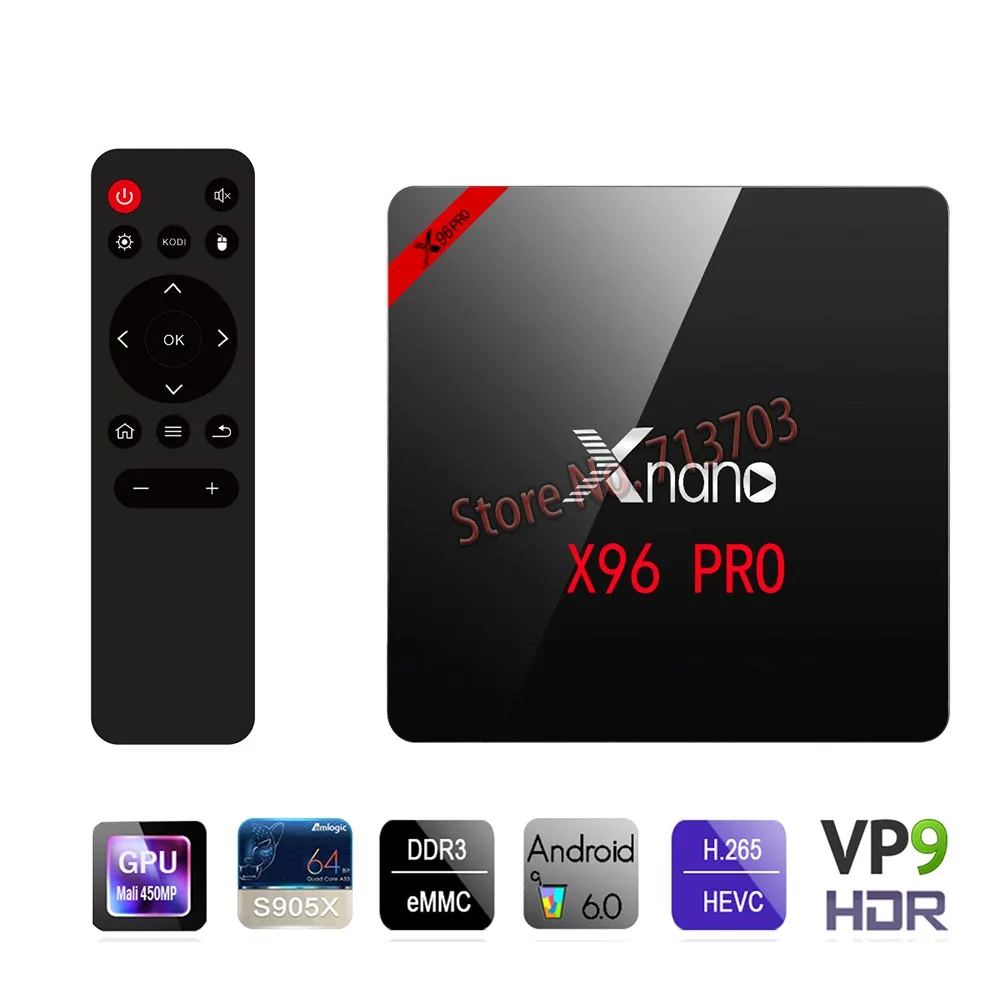 X96 PRO Android 6,0 ТВ-приставка Amlogic S905X 4K 2,4 GHz WiFi Bluetooth 4,0 HDMI 2.0A и светодиодный индикатор AV LAN TF слот для карты телеприставка - Цвет: 1GB and 8GB