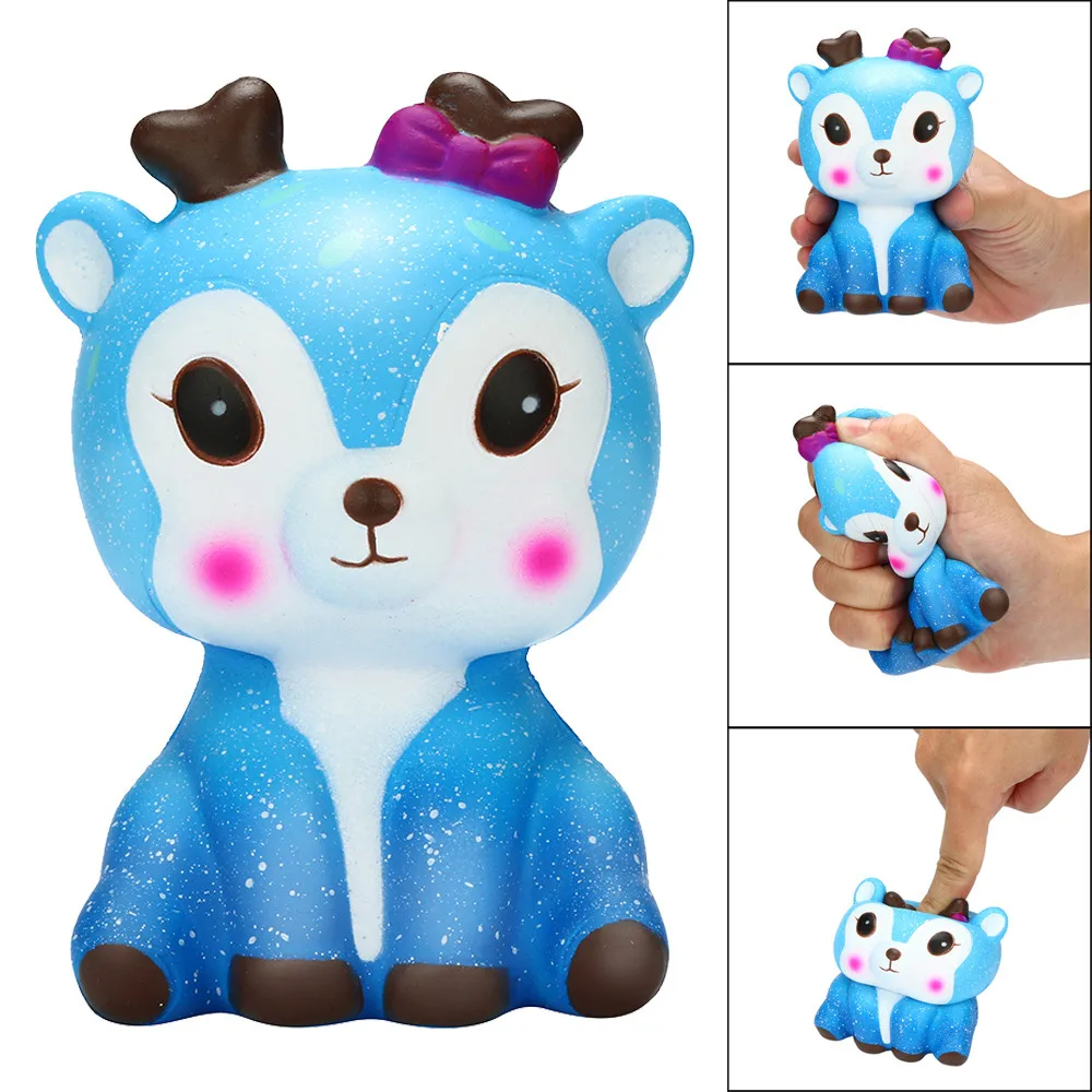 

Lovely cute toys for baby Kawaii Cartoon Galaxy Deer Squishy Slow Rising Cream Scented Stress Reliever Toy soft Squeeze toy