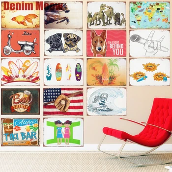 

Pet Dog Plaque Vintage Metal Tin Signs Home Bar Garage Decorative Metal Plates Dinosaur Horse Wall Stickers Art Poster N216