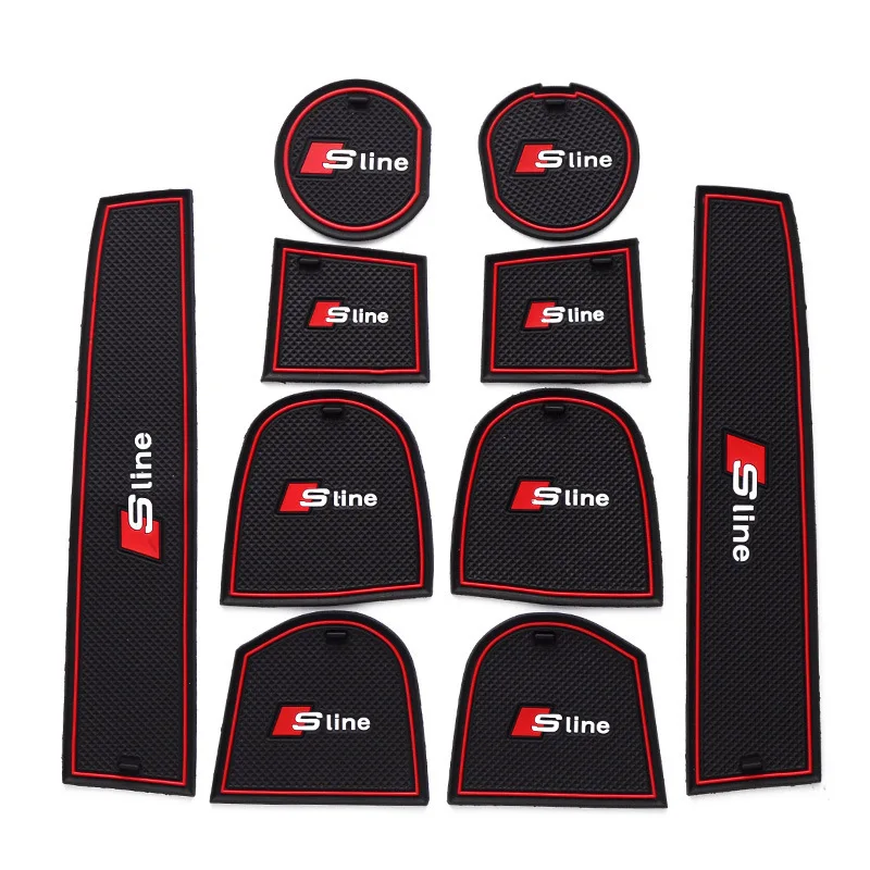 

10Pcs Lot Car Interior Upholstery For Audi Q5 Rubber Mat Car Accessories Non-Slip Mat Auto Accessories Interior
