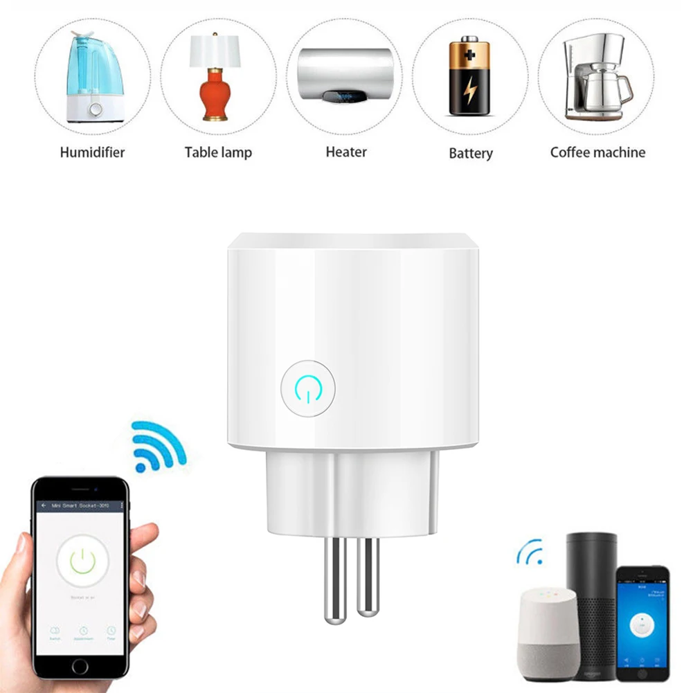 ЕС WiFi Smart Plug Smart Wi-Fi пульт дистанционного управления адаптер разъема Smart Outlet работает с Alexa Google Home IFTTT для IOS Android