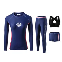 Женский купальный костюм из четырех частей для плавания, женское оборудование для подводного плавания, одежда для водного спорта, одежда для плавания, костюм для серфинга, товар на заказ