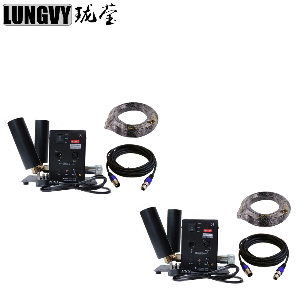 

Free shipping 2pcs/lot Double Pipe DJ Equipment CO2 Machine DMX Co2 Jet With 6M Hose