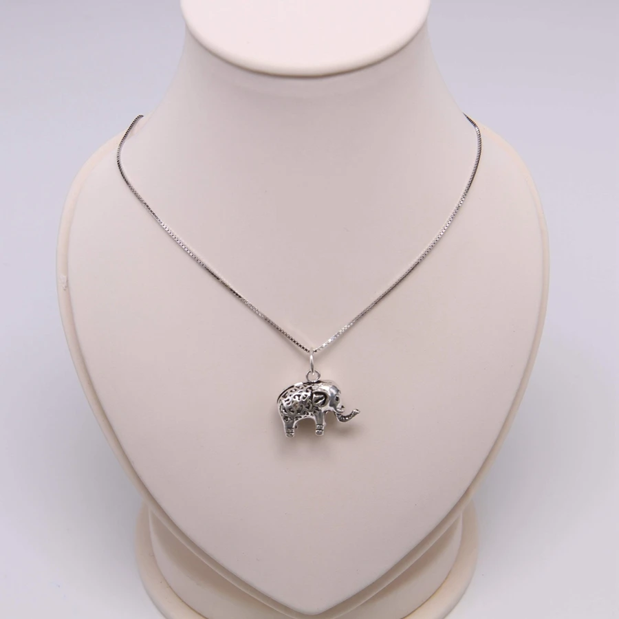 

Thomas 925 Sterling Silver Elephant Pendant & Snake Bone Necklace Necklace, Rebel Heart Jewelry for Gift Women TS-NB204