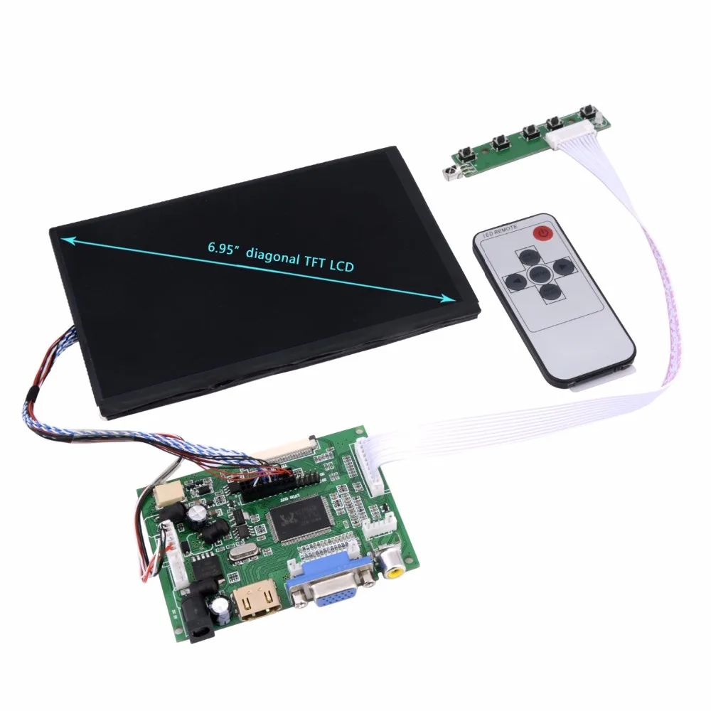 7 дюймовый IPS ЖК экран 1280*800 с сенсорной панелью HDMI + VGA 2AV плата драйвера планшетный