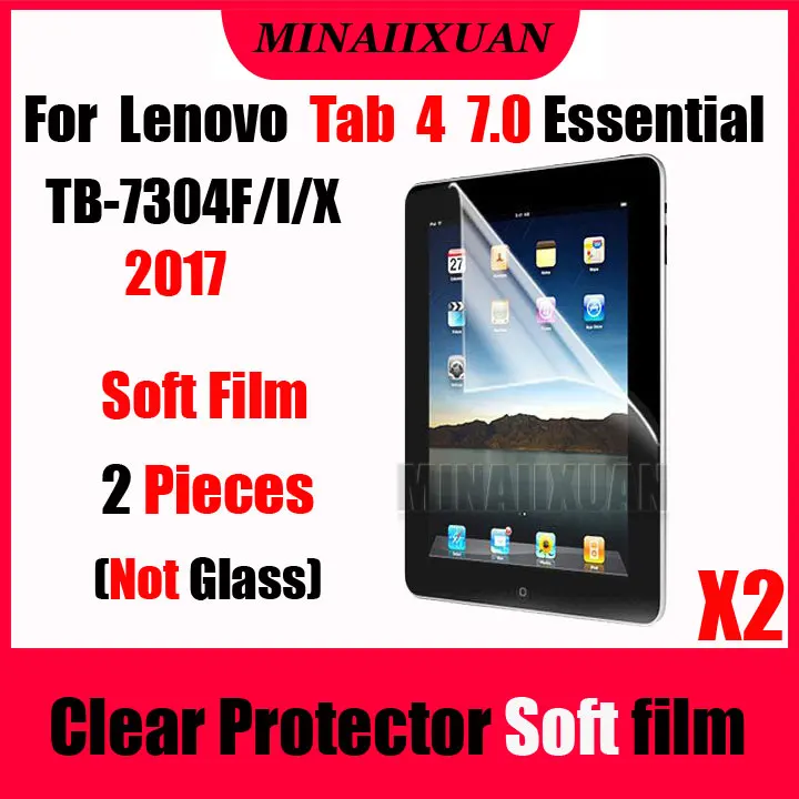 

2Pcs Clear Screen Protective Soft Film (NOT Glass) For Lenovo Tab 4 7 Essential TB-7304X 7304X TB-7304F 7304F TB-7304I Tablet