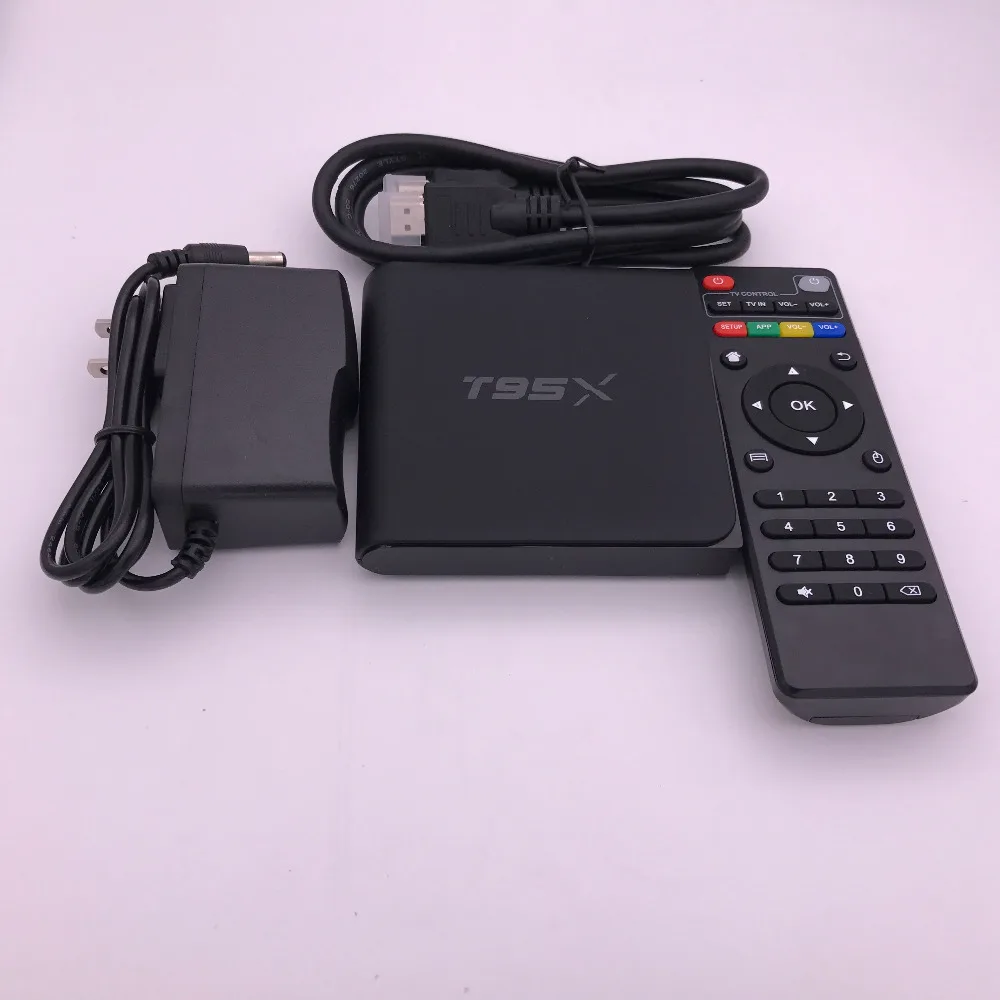 

Popular Android TV Box T95X Media Player 1GB/2GB DDR3 RAM 8GB/16GB ROM Amlogic S905X Quad Core Set Top Box WiFi Smart Box 1Pcs