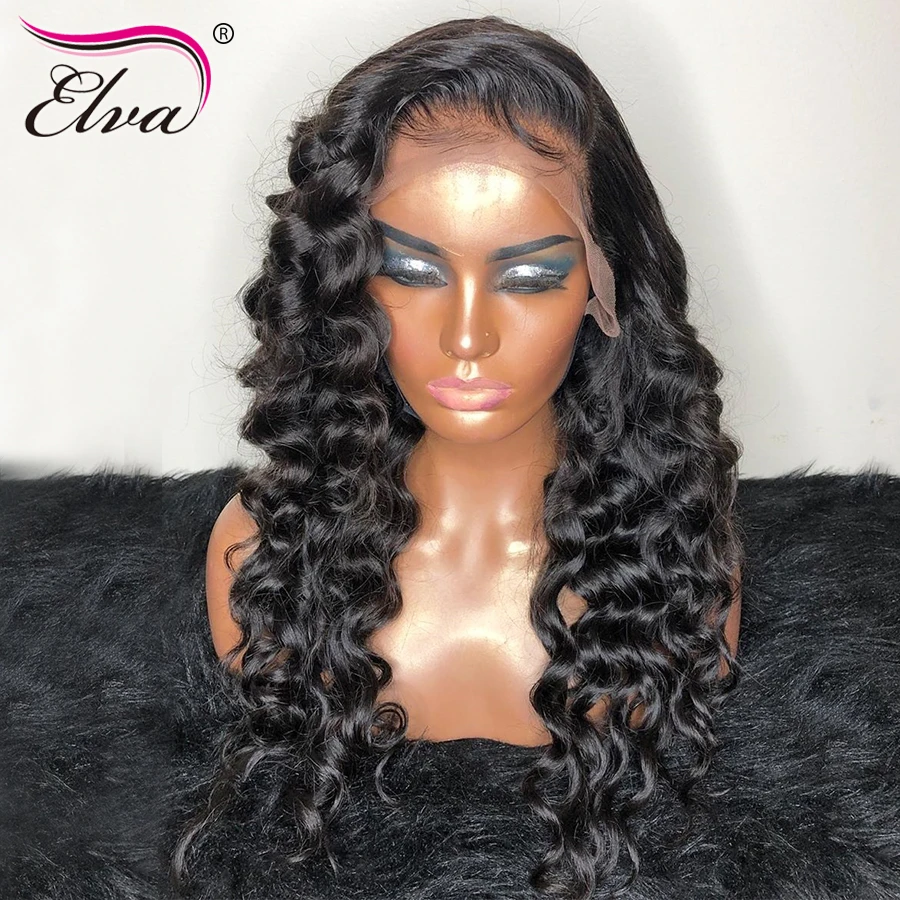 US $57.73 Loose Wave Lace Front Human Hair Wigs Pre Plucked With Baby Hair 13x6 Ear To Ear Brazilian Remy Hair Lace Front Wig Elva Hair