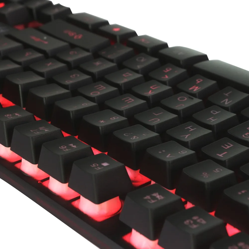 FASTDISK клавиатура на русском и английском 3 цвета Подсветка игровая Teclado Gamer