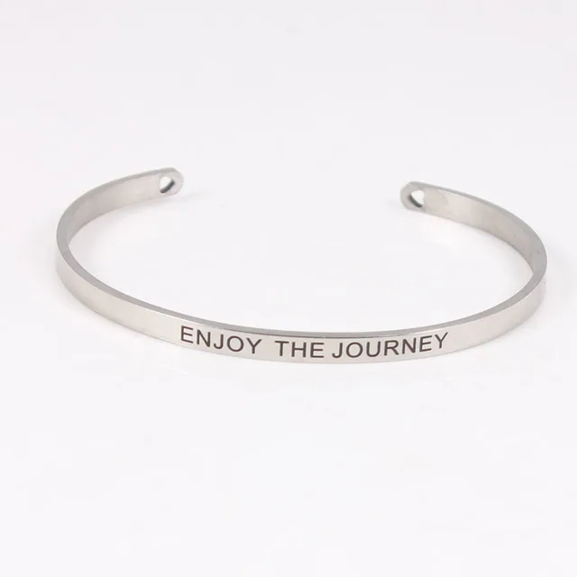 2017 Hot 316l Stainless Steel Engraved Enjoy The Journey Positive 2017 Hot 316l Stainless Steel Engraved Enjoy The Journey Positive Inspirational Quote Cuff Bracelet Mantra