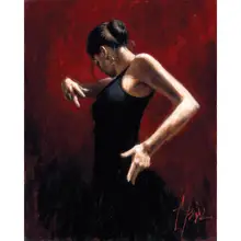 Famous woman painting Flamenco Dancer II oil on canvas impressionist art Handmade Gift ingo walther impressionist art