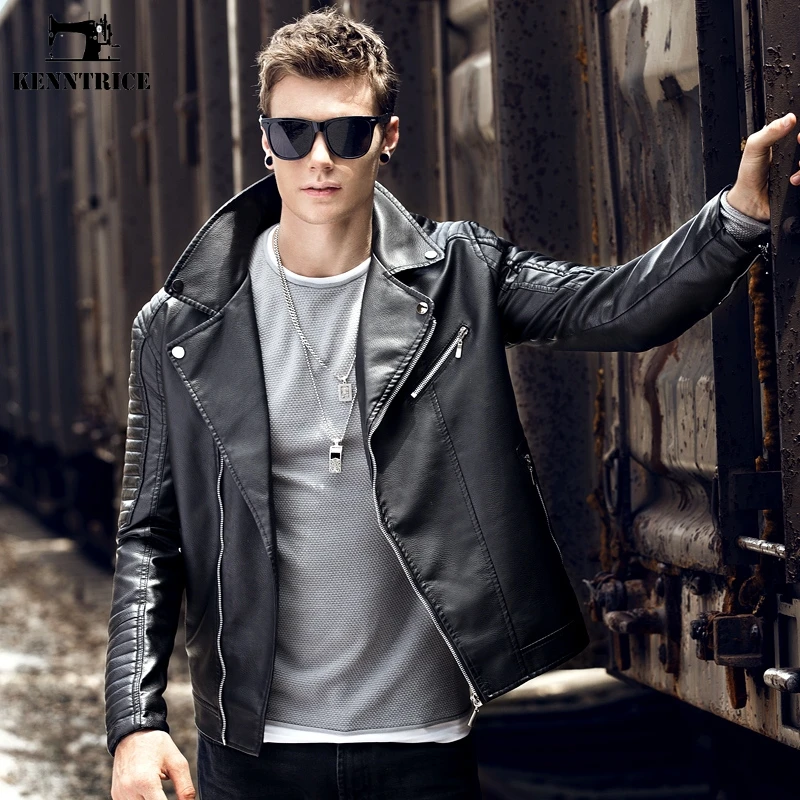 

KENNTRICE Mens Leather Jackets Moto Leather Jacket PU Leather Coat Male Biker Jacket Men Faux Leather Blazer Imported Jackets