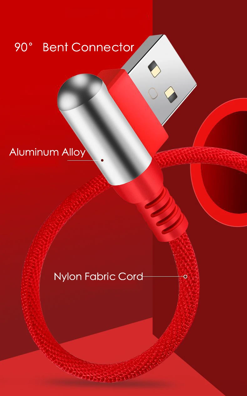 3 в 1 USB кабель из алюминиевого сплава 90 градусов Micro usb type C кабель для huawei Xiaomi Redmi usb-кабель для Samsung для iPhone XR XS MAX