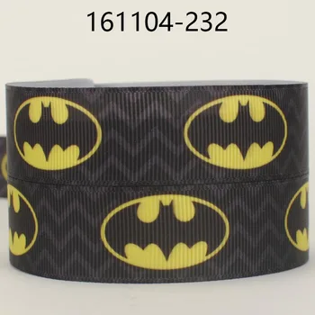

NEW sales 50 yards 16/22/25/38/50/75mm wave batman logo ribbon printed grosgrain/FOE avenger ribbon 161104-232