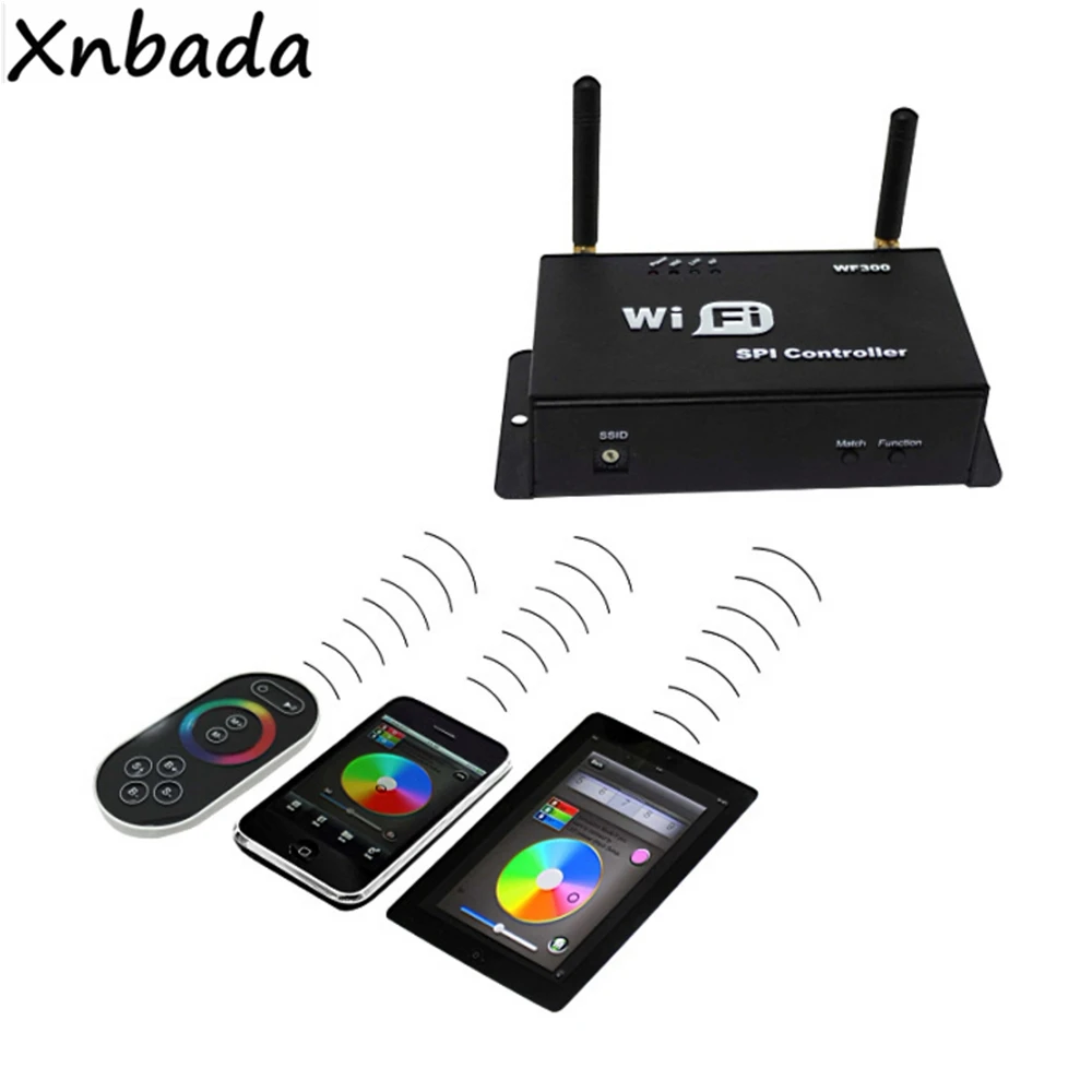 WIFI300 SPI RGB Led Controller With Touchable Screen Remote For WS2811 WS2801 WS2812B SK6812 Led Strip DC5-24V