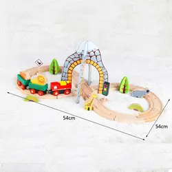 Спасение животных трек друзья деревянный поезд трек Набор железной дороги модель автомобиля Магнитные пазлы деревянный Рано Развивающие