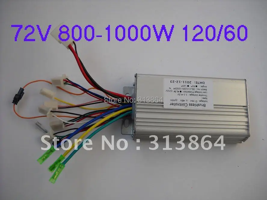 

12 Mosfet Sensor/Sensorless 72V 800-1000W 35Amax E-bike/Scooter/Motorcycle Brushless Speed Controller