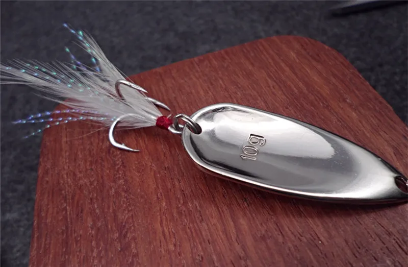 10g Metal fishing lure spoon Gold/Silver cheap fishing lures china fishing tackle Hard Bait free shipping