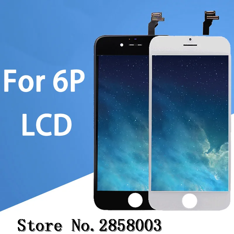 

2pcs100% No Dead Pixel Replacement Screen 5.5 LCD For iPhone 6 Plus LCD Display Digitizer With Touch Screen Assembly Black White