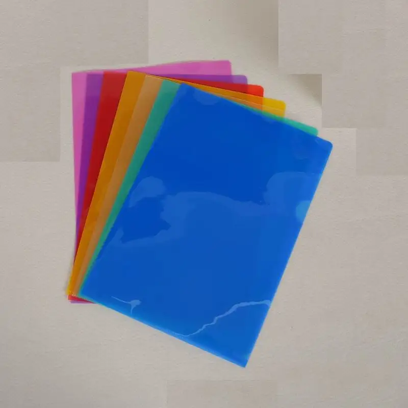

200 pcs More Color L Shaped File Cover File Folder A4 Transparent Presentation Folder For Documents Business Bag Supplies