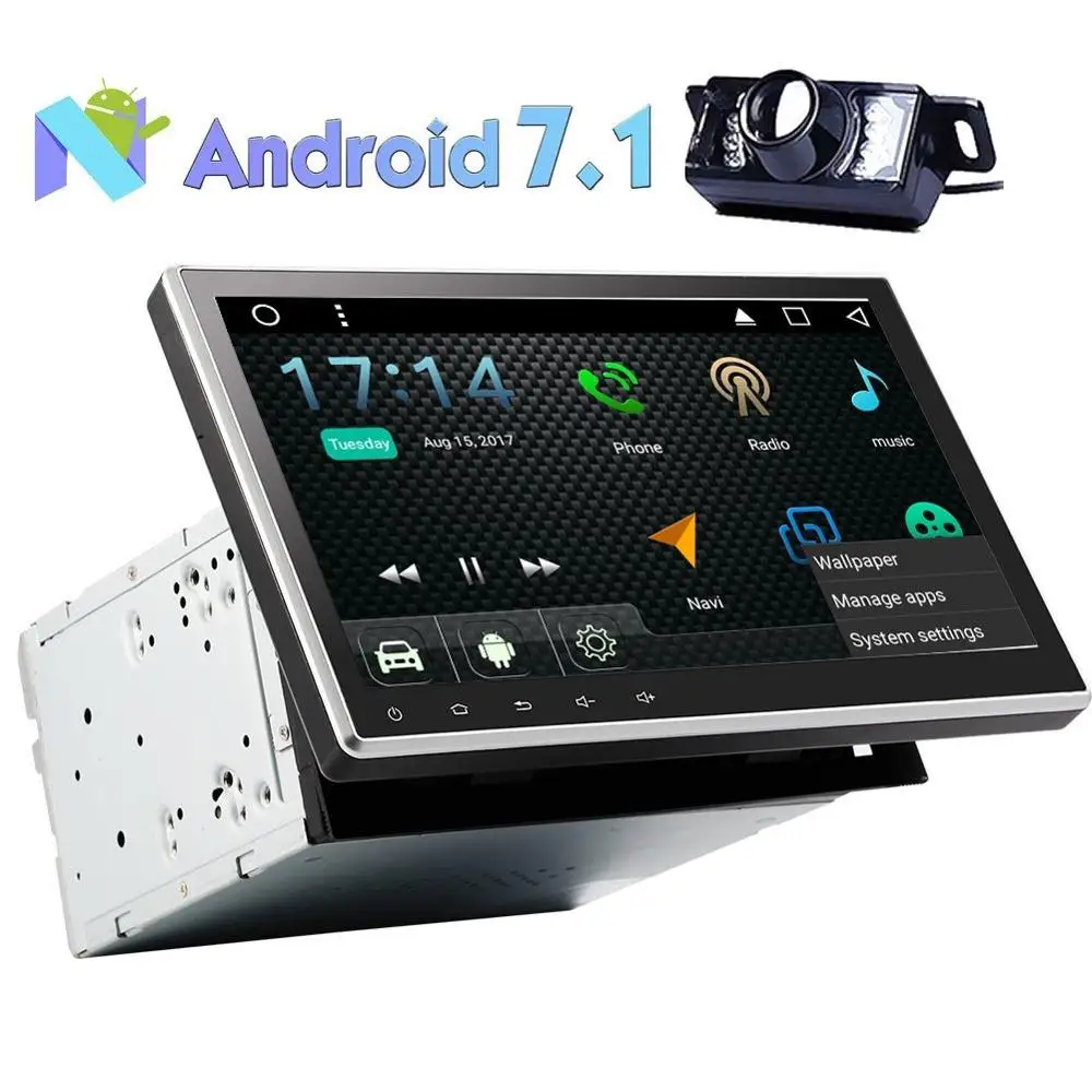 

Backup Camera Android 7.1 Car Radio Stereo 10.1inch 2din GPS Navigation Car DVD Player Head Unit Bluetooth Autoradio Wifi USB/SD