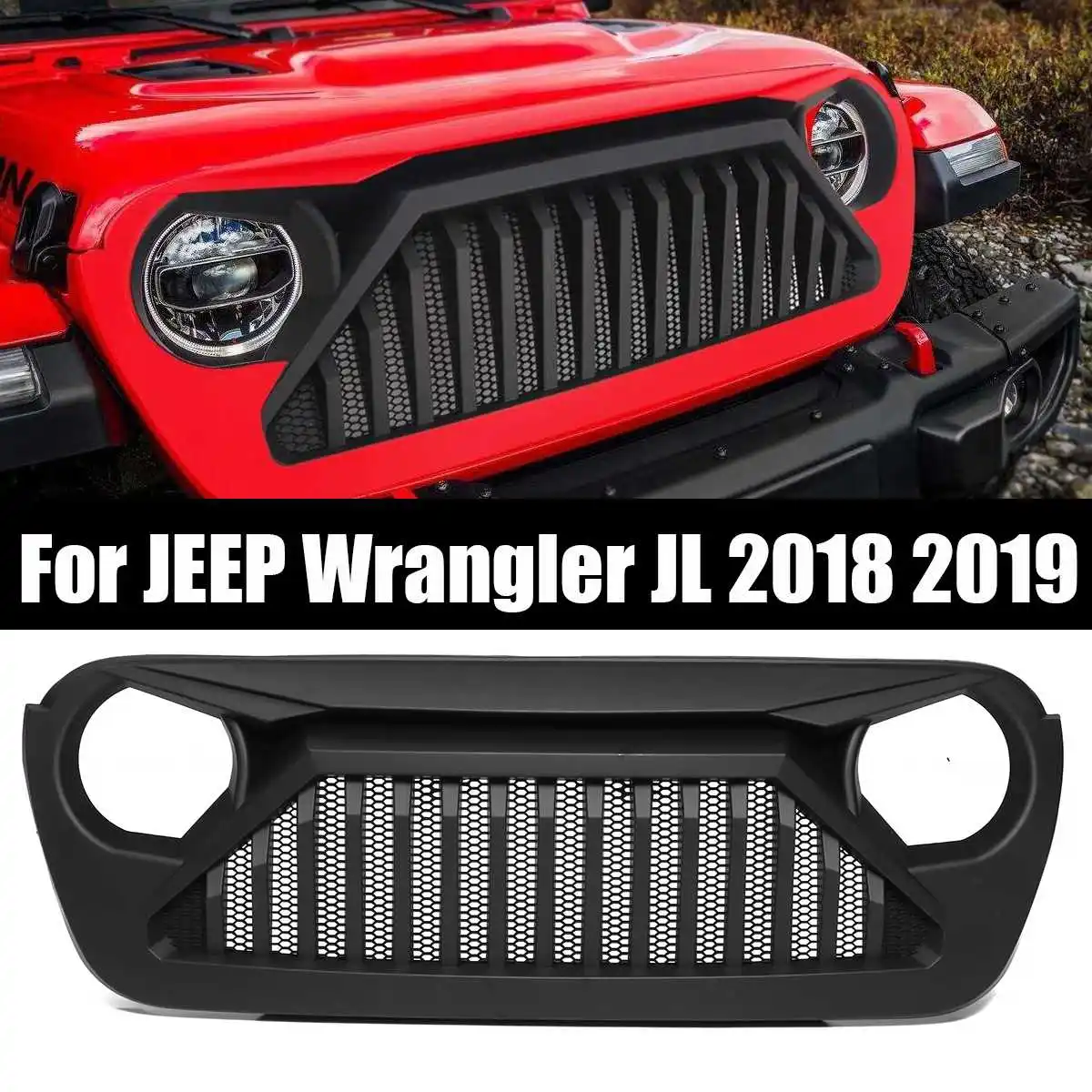 Гонки Грили для Jeep для Wrangler JL ABS Матовый передний бампер решетка аксессуары для гриля для Jeep для Wrangler JK