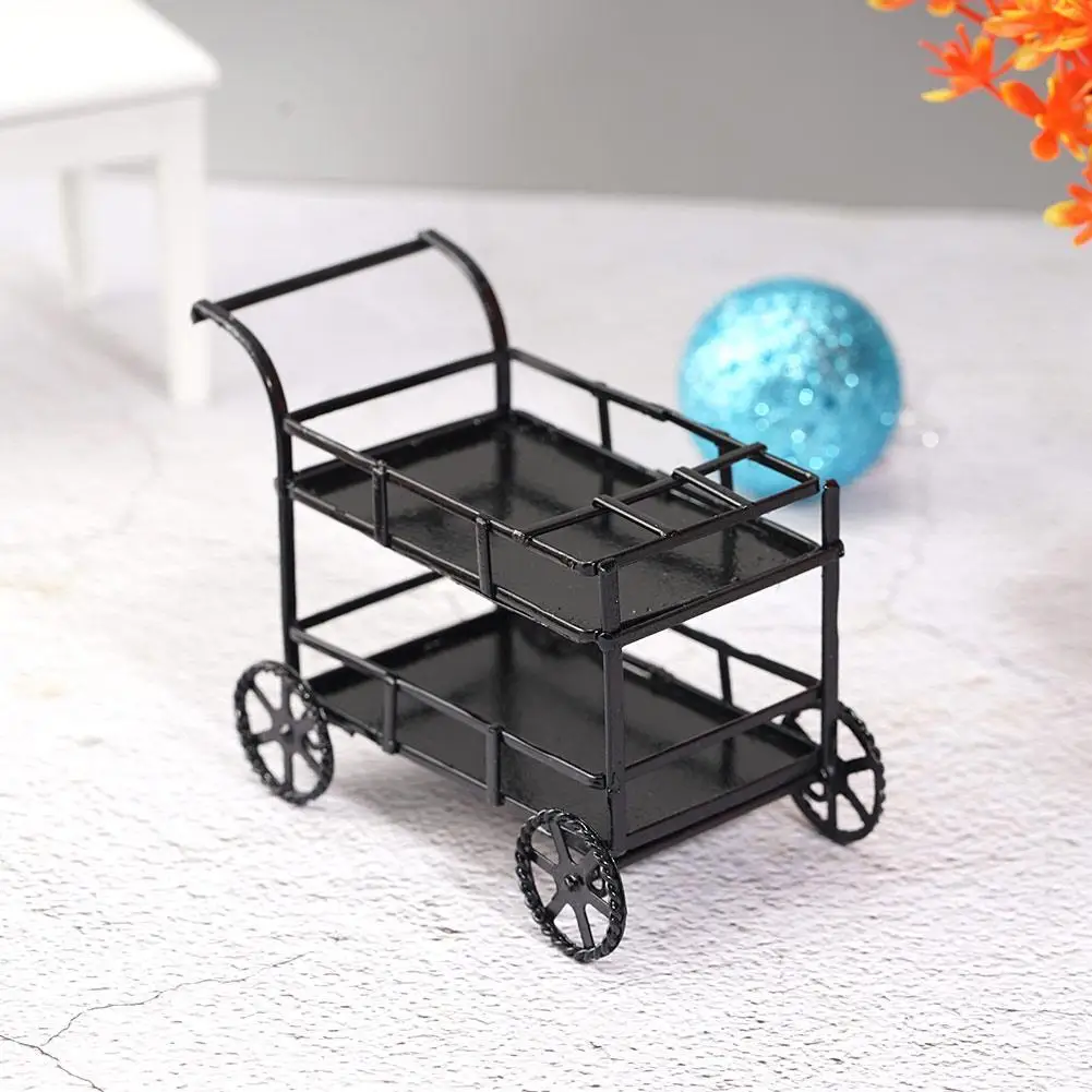 

Mini Double Shopping Cart Supermarket Handcart Storage Utility Storage Toy Doll Accesseries