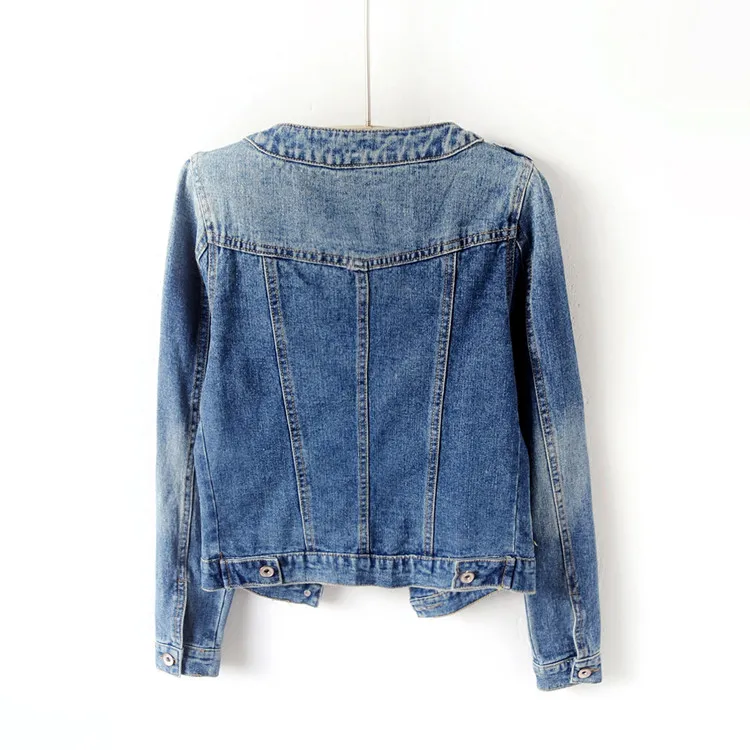 2019 outono feminino o pescoço denim jaqueta