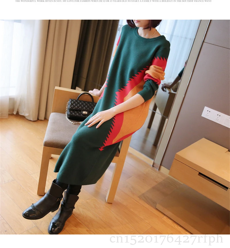 Зимние женские платья, весна-осень, вязанное платье-свитер, женское повседневное облегающее длинное платье средней длины, Vestidos Z241