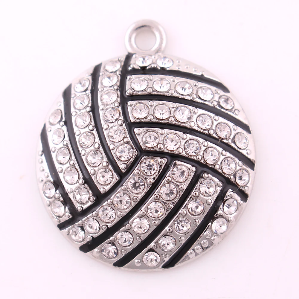Women Men Pendant Jewelry Volleyball Shape Sports Style And Sparkling