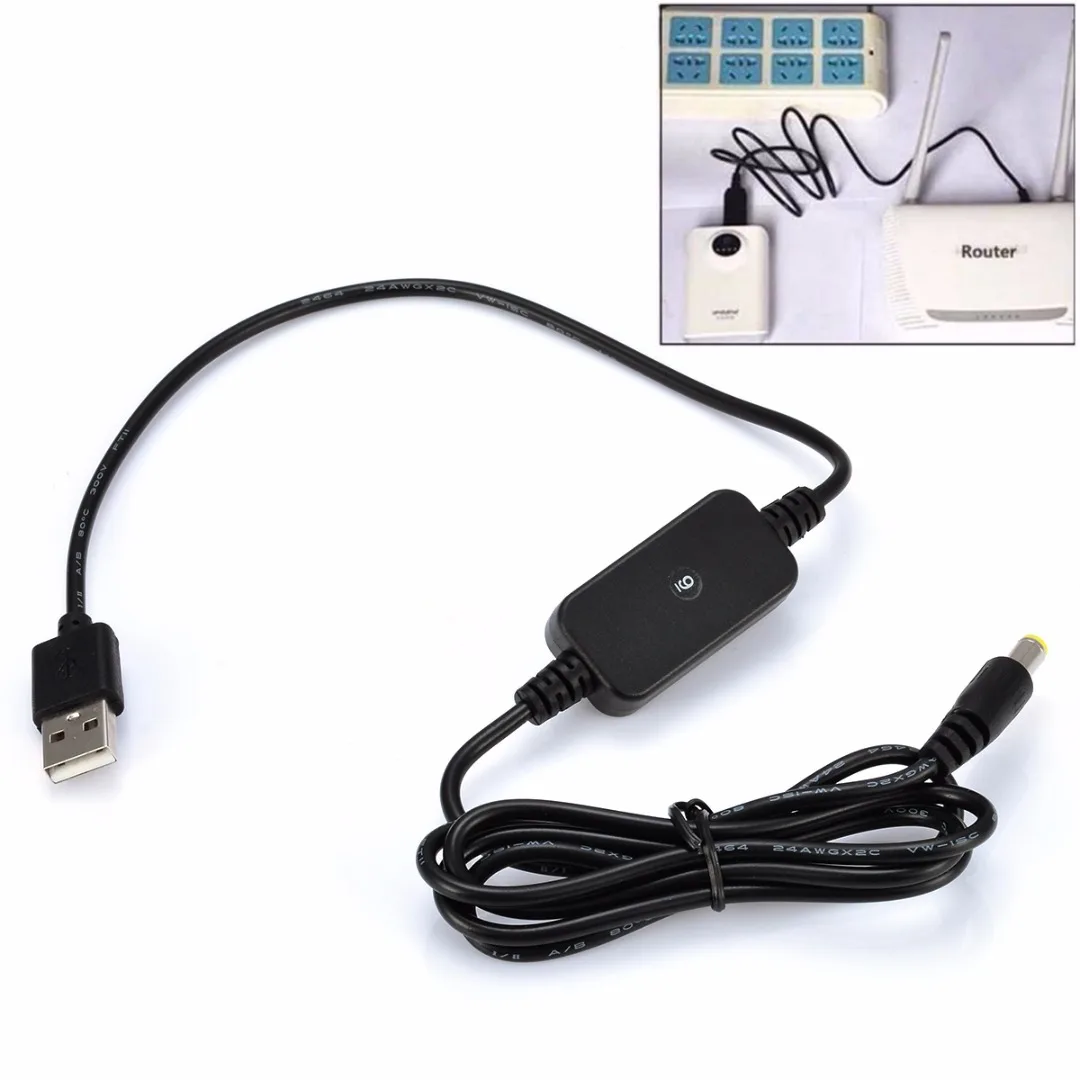 DC - DC Converter Adapter Cable USB 5V to 9V/12V DC Jack 5.5x2.1mm Electrical Step-up Power Module Power Supply Line
