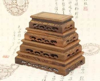 

Sets of four Red Wings shavings wood crafts bonsai jade stone ornaments odd positive rectangular wood base