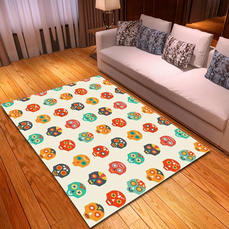 Мягкий фланелевый бархатный 3D коврик с изображением черепа пены памяти большие коврики детская игра коврики Детский для ползания ковры для гостиной - Цвет: L18123001