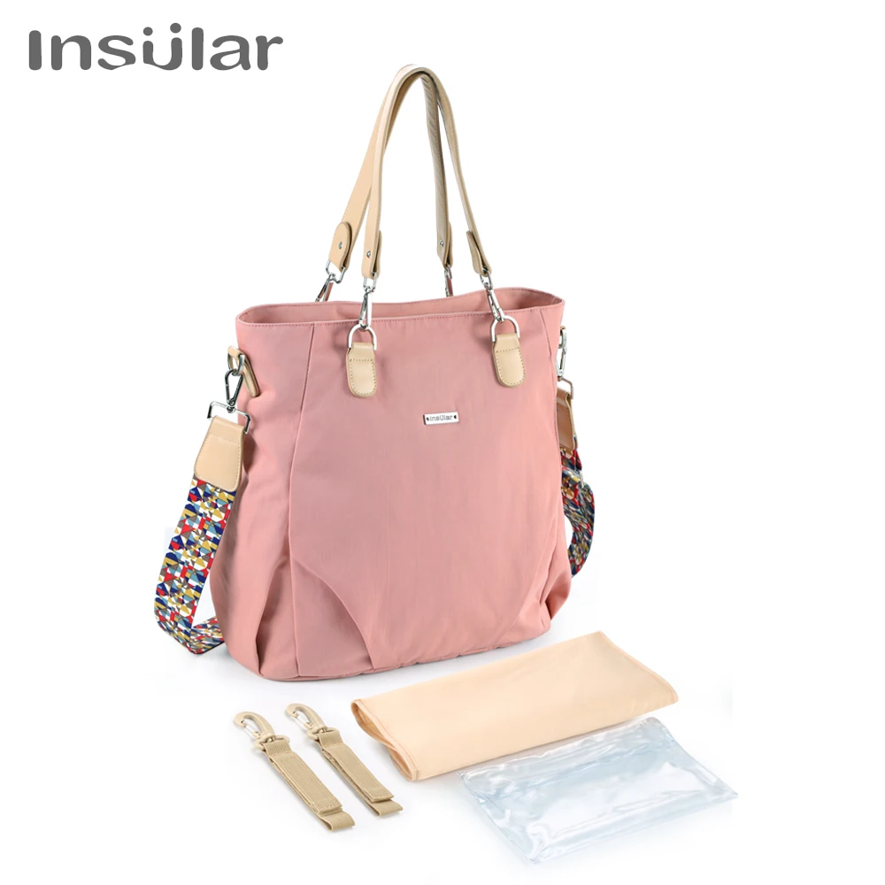 Insular العلامة التجارية الأزياء الطفل أكياس حفاظات للماء الحفاض تغيير حقيبة متعددة الوظائف الأم عربة أكياس لرعاية الطفل