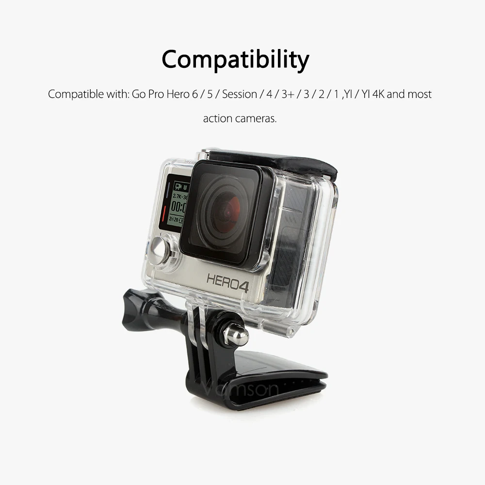 Vamson для Gopro Hero 8 7 6 5 4 3 + 2 1 Аксессуары камеры крышка головы путешествий с быстрым