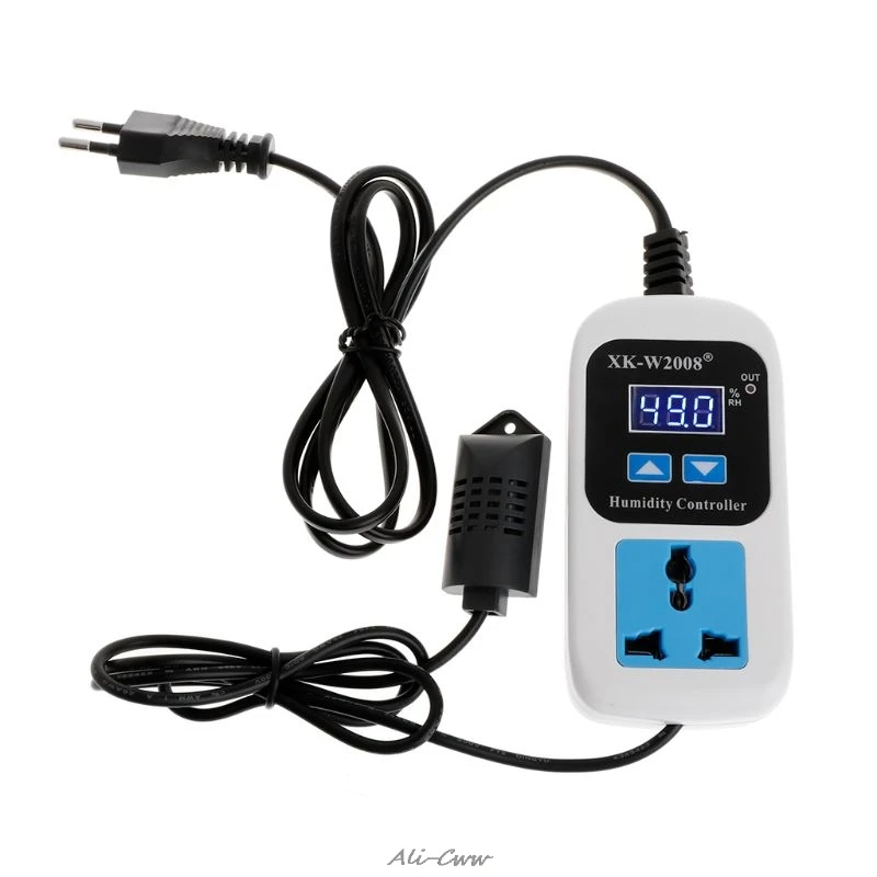 

110-220V 00%~99%RH Digital Humidity Controller Humidity Moisture Control Switch Socket Outlet Inlet EU Plug Hygrometer Hygrostat