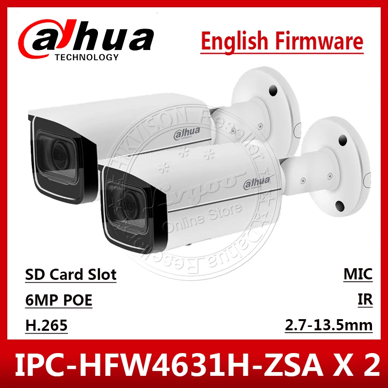 2 шт./лот Dahua 6MP IP камера IPC-HFW4631H-ZSA OEM заказ Обновление от IPC-HFW4631F-ZSA со встроенным