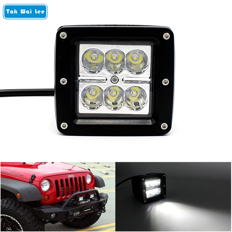 

Tak Wai Lee 1Pcs/Set 18W 3Inch LED Car Work Light Styling Waterproof Driving Motorcycle Offroad Truck 4X4 4WD SUV Spot Beam Lamp