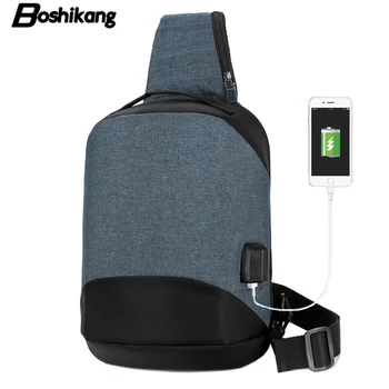 

Boshikang New Anti-theft Chest Bag Casual Shoulder Bag Men Self-contained Charging Diagonal Chest Bag Daypack