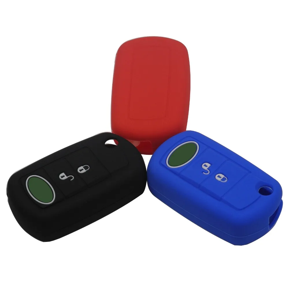 

jingyuqin New 3 Buttons Remote Silicone Rubber Key Fob Cover Case For Land Rover Range Rover Sport LR3 Discovery