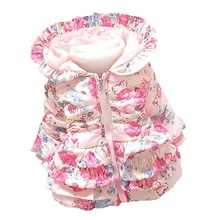 BibiCola Winter Baby Girls Warm Coats Kids Jacket Coats Children Jackets Outerwear Flowers Clothing Suit