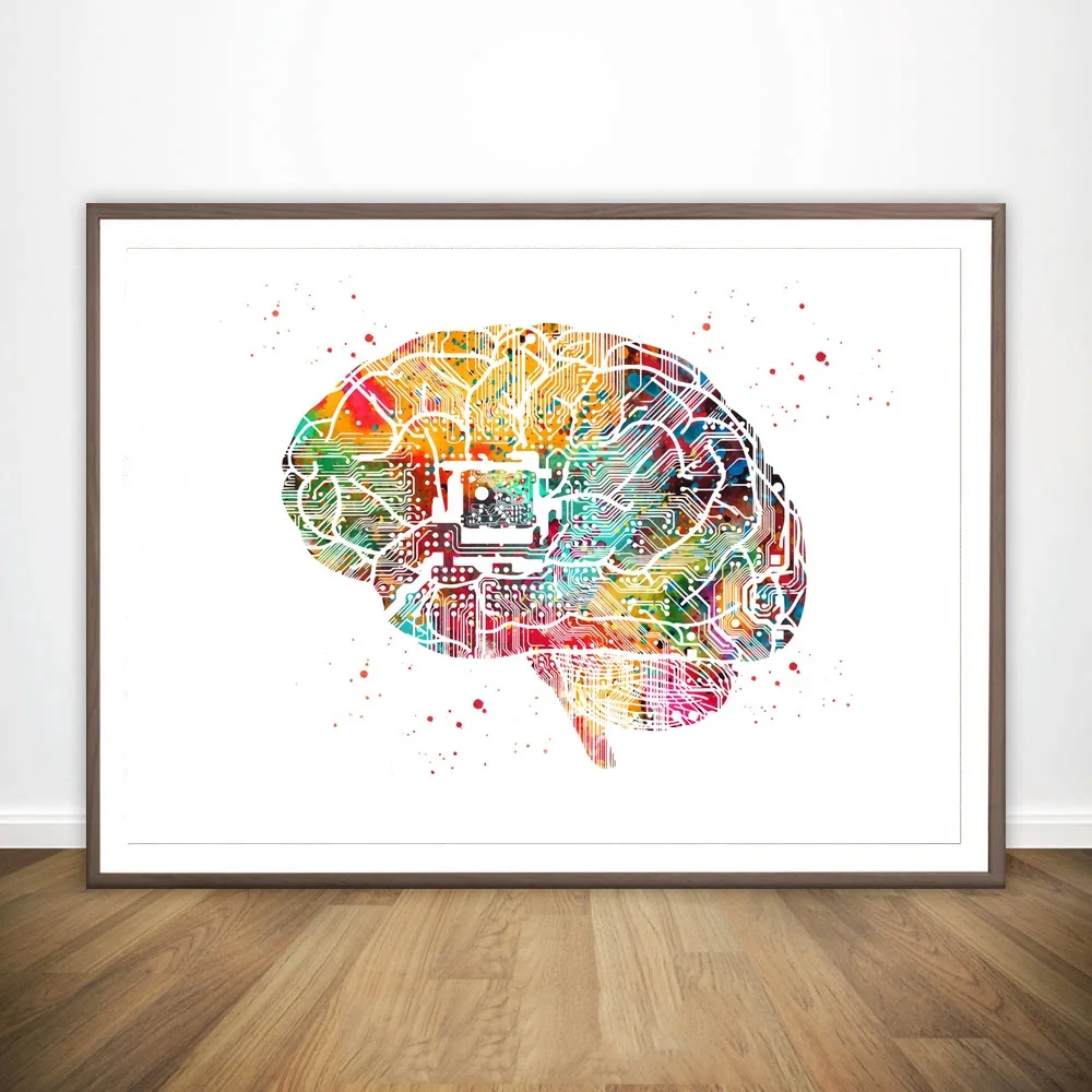 

Circuit Board With Heart Brain Circuit Heart Dental Implant Procedure Dentist Tools Anatomical Medical And Science Poster