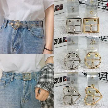 

LNRRABC transparent heart buckle belt 2018 plastic hot circle silver 1PC adjustable elegance