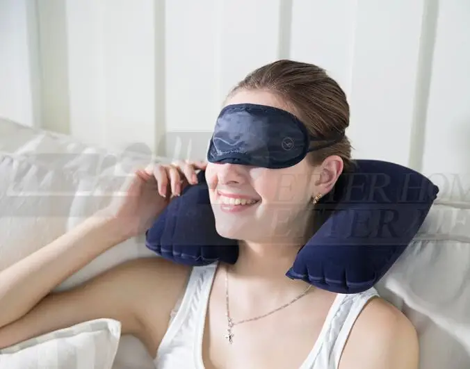

1setCar Air /U Cushion Air Travel Soft Neck Pillow + eye mask + 2 Ear Plug Hot Search new arrival Drop Shipping