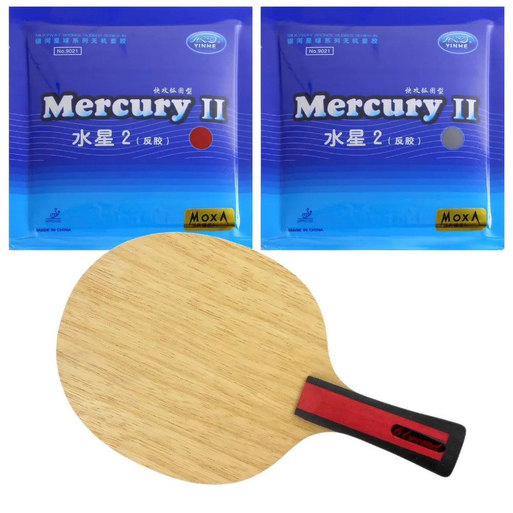 

61second 3004 Blade with 2x Galaxy YINHE Mercury II Rubbers for a Racket Shakehand long handle FL